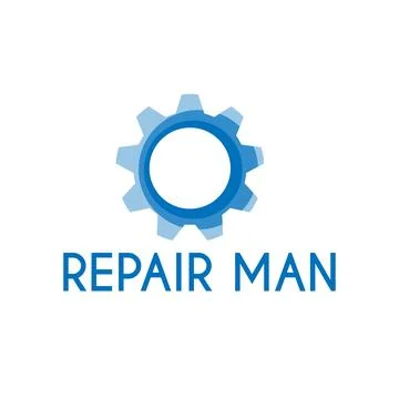 Gear and Man logo Stock Illustration