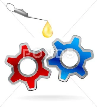Gear and oil Stock Illustration