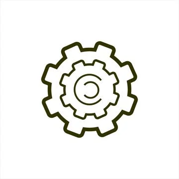 Gear and settings vector icon Illustrazione stock