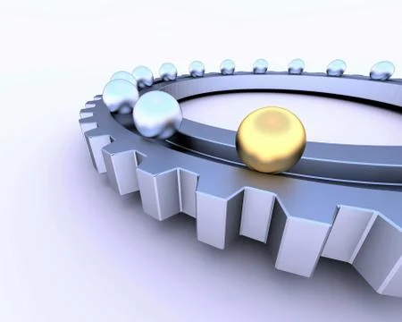 Gear and spheres Stock Illustration