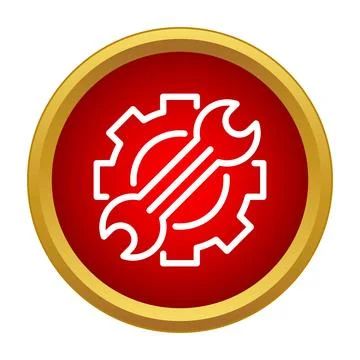Gear and wrench tool settings service icon Stock Illustration