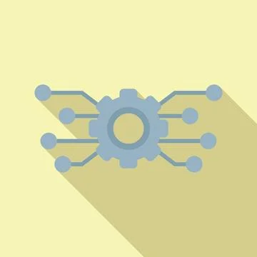 Gear api structure icon flat vector. Hosting server Stock Illustration