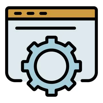 Gear application window icon color outline vector イラスト素材