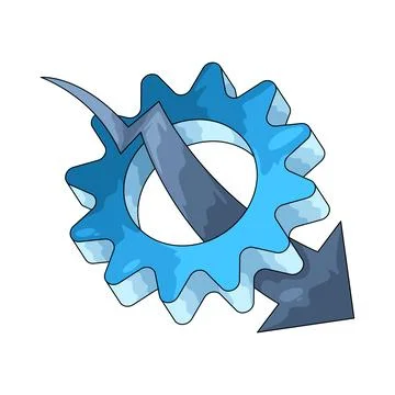 Gear with Arrow Down illustration 스톡 일러스트
