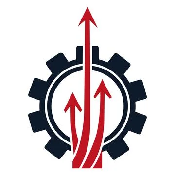 Gear Arrow Growth Engineering Industry Logo Design Template Icon Stock Illustration