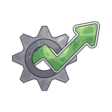 Gear with Arrow Up illustration 스톡 일러스트