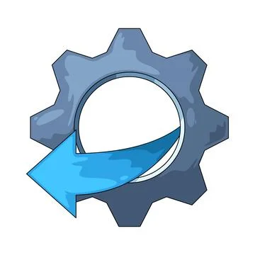 Gear with Arrow Left illustration 스톡 일러스트