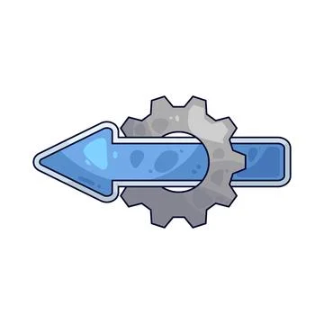 Gear with Arrow Left illustration 스톡 일러스트