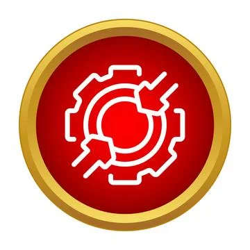 Gear with arrows creating a circular process Stock Illustration