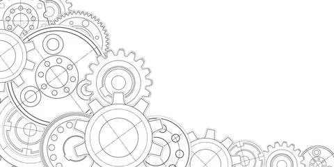 Gear background.Engineering industrial.Technical drawing .Technology banner. Stock Illustration