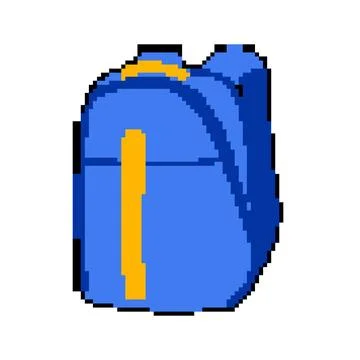 Gear backpack pixel art vector illustration Stock Illustration
