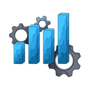 Gear with Bar Chart illustration 스톡 일러스트