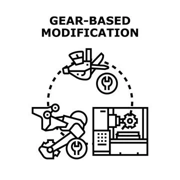 Gear based modification process with robotic arm 스톡 일러스트