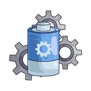 Gear with Battery illustration 스톡 일러스트