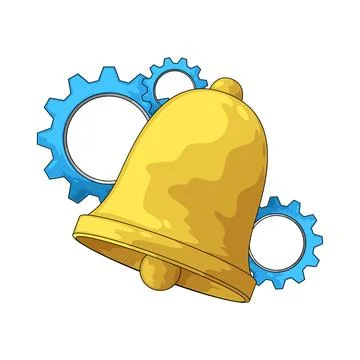 Gear with Bell illustration 스톡 일러스트