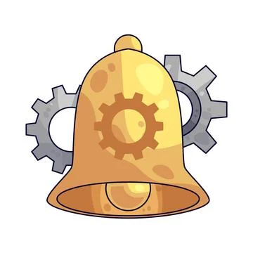 Gear with Bell illustration 스톡 일러스트