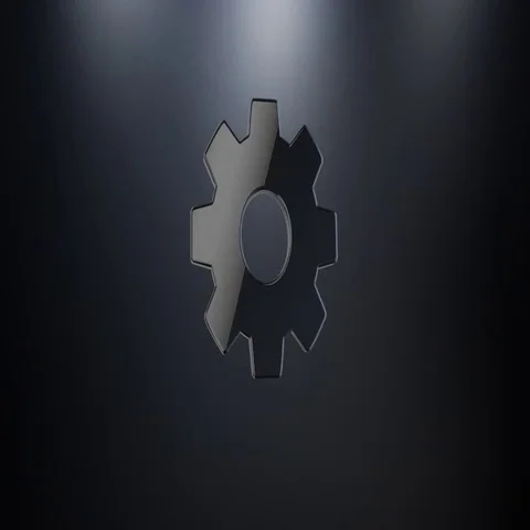 Gear Black 3d Icon Stock Footage 69724164