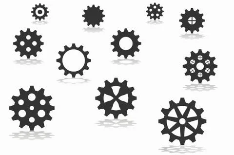 Gear black background Ilustración de archivo