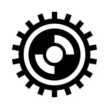 Gear black vector icon on white background Stock Illustration