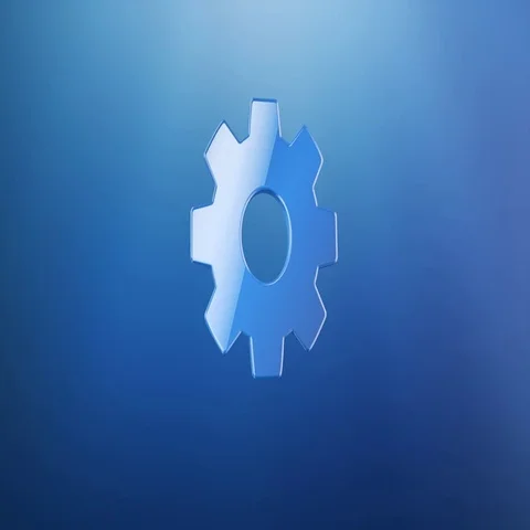 Gear Blue 3d Icon Stock Footage 69724494