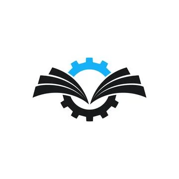 Gear Book Logo Vector Template Stock Illustration