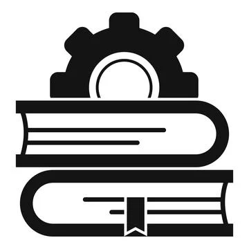 Gear book stack icon, simple style 스톡 일러스트