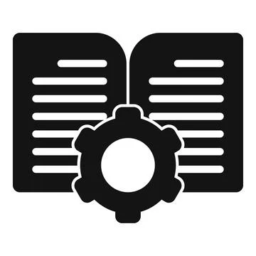 Gear book touch icon simple vector. Overview technical Stock Illustration