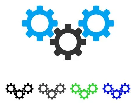Gear Box Flat Icon 스톡 일러스트