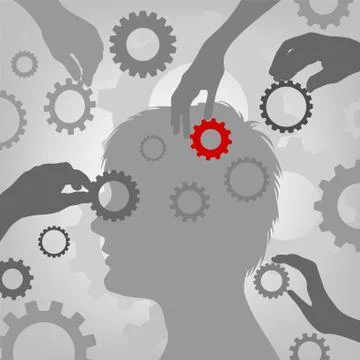 Gear Brain Head Stock Illustration