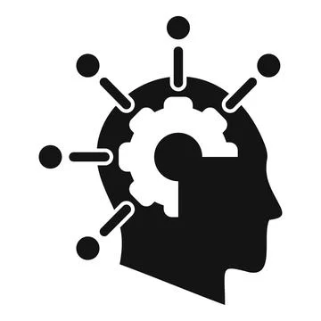 Gear brain solution icon simple vector. Mind pictogram Illustrazione stock
