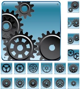 Gear button Stock Illustration