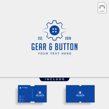 Gear button logo line clothes industrial vector icon isolated 스톡 일러스트