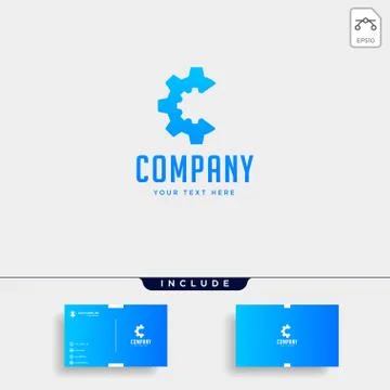 Gear c logo engineering factory vector icon isolated Illustrazione stock