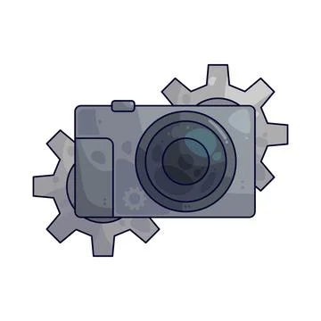 Gear with Camera illustration 스톡 일러스트