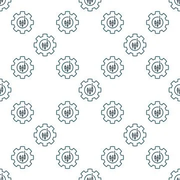 Gear with candlestick pattern vector trading settings thin line seamless pa.. Stock Illustration