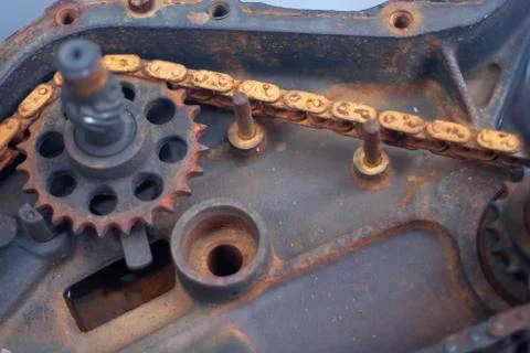 Gear chain machine engine Stock Photos