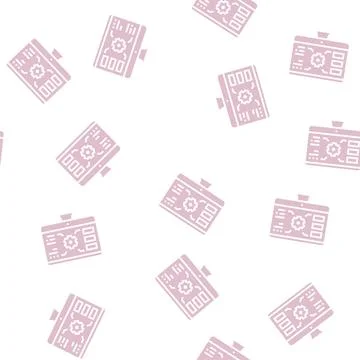 Gear characteristics on computer screen glyph seamless pattern 스톡 일러스트