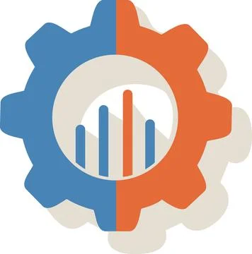 Gear chart icon for process optimization Stock Illustration