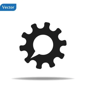 Gear chat consult support logo icon. Stock vector illustration isolated on wh Stock Illustration