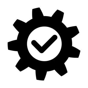 Gear with check icon. Successful process symbol Stock Illustration