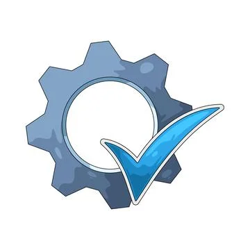 Gear with Checkmark illustration 스톡 일러스트