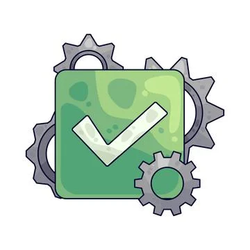 Gear with Checkmark illustration 스톡 일러스트