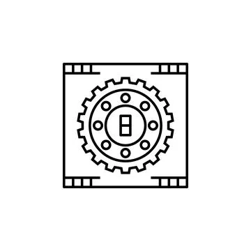 Gear, chip, technical icon. Element of future technological pack for mobile Stock Illustration