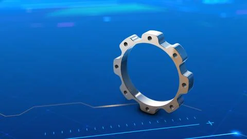 Gear with circuit board technology background Illustrazione stock