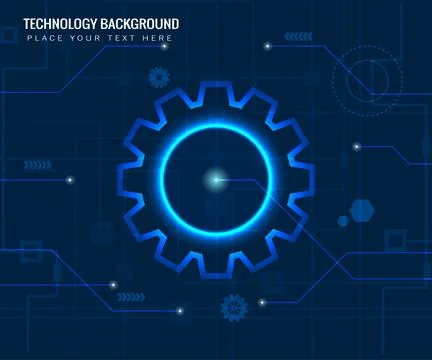 Gear circuit technology background with hi-tech digital data connection syste Illustrazione stock