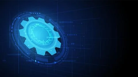 Gear circuit technology background Stock Illustration