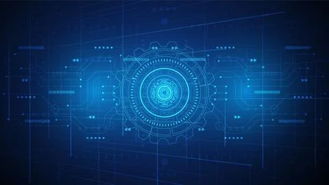 Gear circuit technology background Stock Illustration