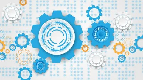 Gear circuit technology background Stock Illustration