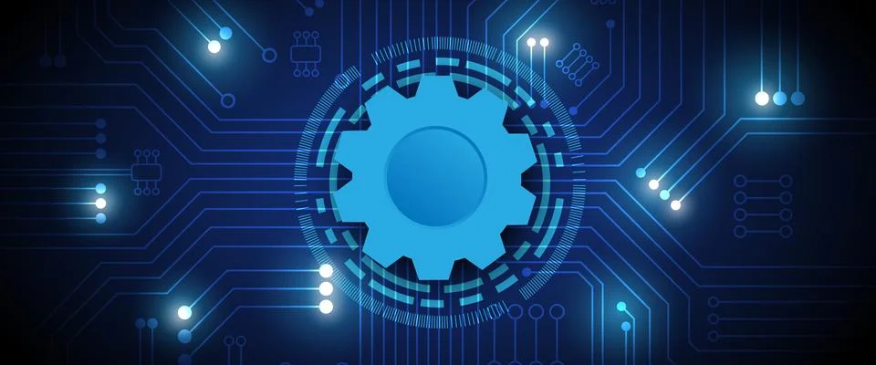 Gear circuit technology background Stock Illustration