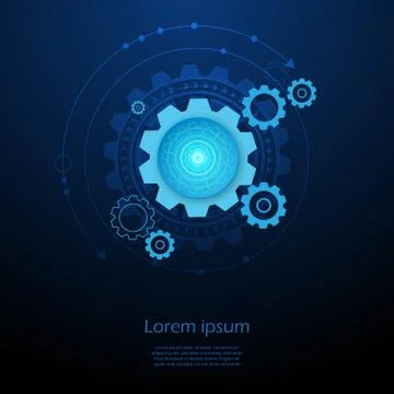 Gear circuit technology background Stock Illustration